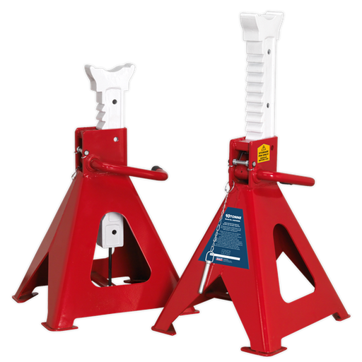 Sealey AXLe Stands (Pair) 10 Tonne Capacity per Stand Auto Rise Ratchet AAS10000 Sealey  - Dynamic Drive