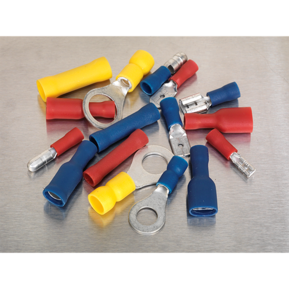 Sealey Crimp Terminal Assortment 200pc Blue Red & Yellow AB038MT