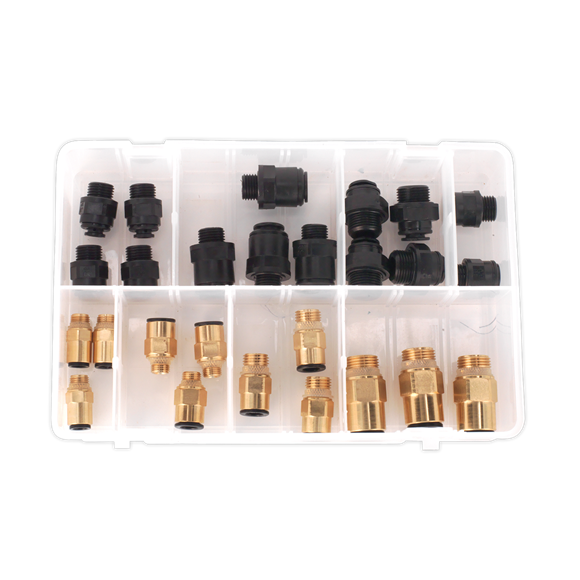 Sealey Speedfitï Thread Adaptor Assortment 30pc Metric & Imperial AB072JG Sealey  - Dynamic Drive