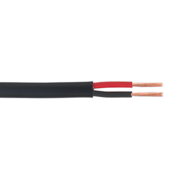 Sealey Automotive Cable Thick Wall Flat Twin 2 x 1mm 14/0.30mm 30m Black Sealey  - Dynamic Drive