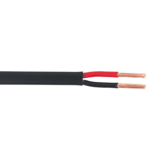 Sealey Automotive Cable Thin Wall Flat Twin 2 x 2mm 28/0.30mm 30m Black Sealey  - Dynamic Drive