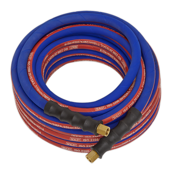 Sealey Air Hose 10m x8mm with 1/4"BSP Unions Extra-Heavy-Duty AH10R