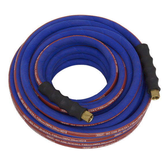 Sealey Air Hose 15m x8mm with 1/4"BSP Unions Extra-Heavy-Duty AH15R