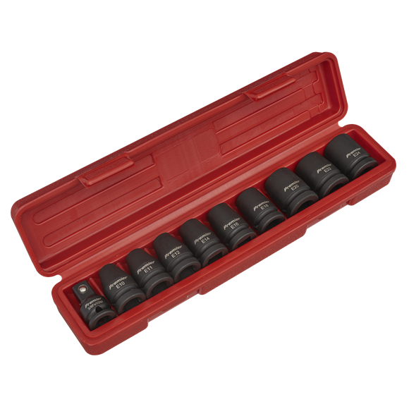 Sealey Impact TRX-Star* Female Socket Set 10pc 1/2"Sq Drive AK2301