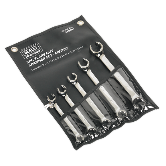 Sealey Flare Nut Spanner Set 5pc Metric AK2651