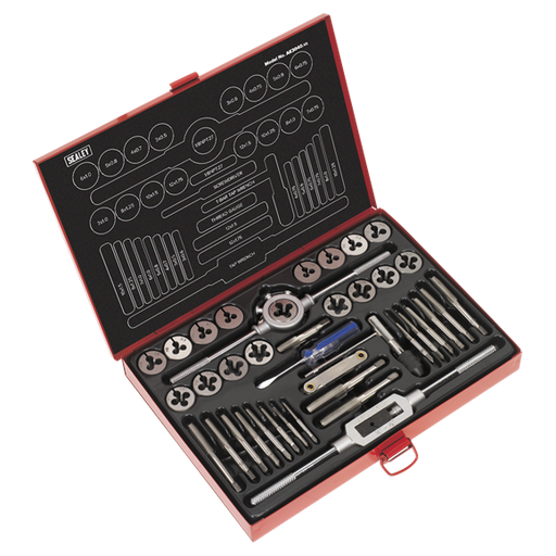 Sealey 40pc Mechanic's Tap & Die Set Split Dies Metric Self-Centre Sealey  - Dynamic Drive