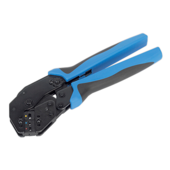 Sealey Ratchet Crimping Tool Angled Head Insulated Terminals AK3863 Sealey  - Dynamic Drive