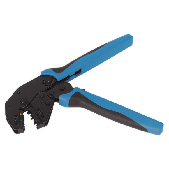 Sealey Ratchet Crimping Tool Angled Head Insulated Terminals AK3863 Sealey  - Dynamic Drive