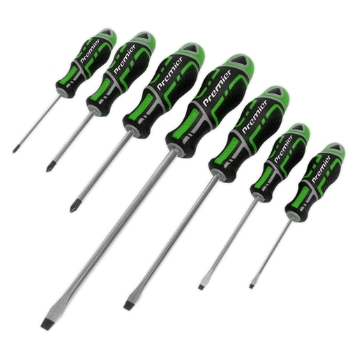 Sealey Screwdriver Set 7pc GriPMAX Hi-Vis Green AK4321HV Sealey  - Dynamic Drive