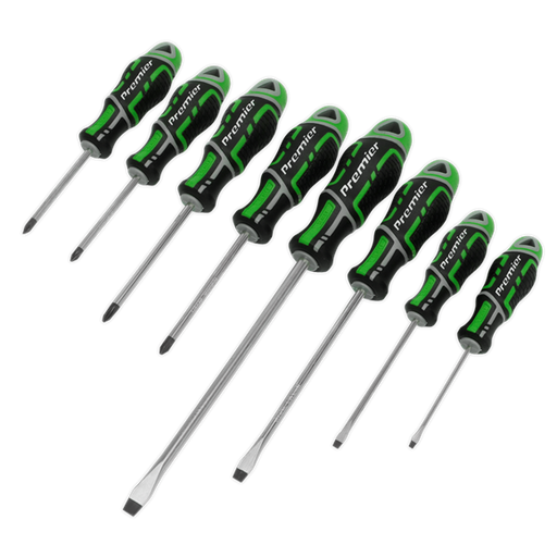 Sealey Screwdriver Set 8pc GriPMAX Hi-Vis Green AK4322HV Sealey  - Dynamic Drive