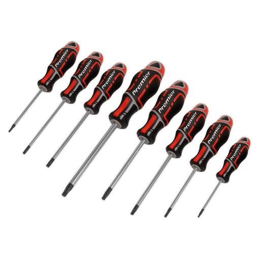 Sealey Screwdriver Set 8pc Security TRX-Star* GriPMAX Red AK4323 Sealey  - Dynamic Drive