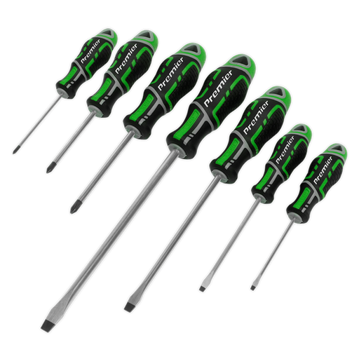 Sealey Screwdriver Set 7pc GriPMAXï Hi-Vis Green AK4325HV Sealey  - Dynamic Drive