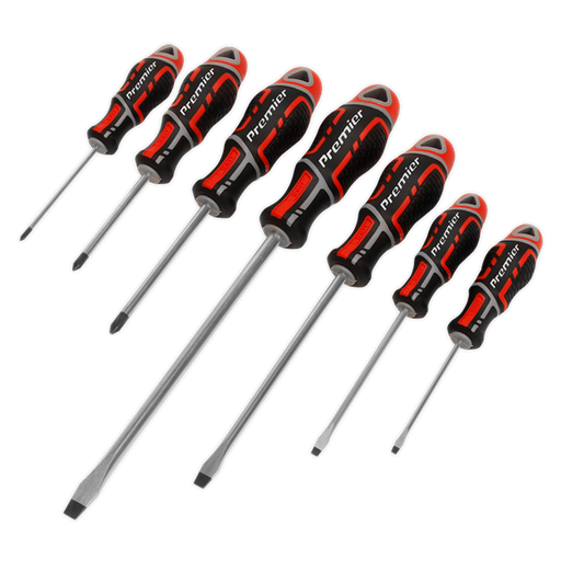 Sealey Screwdriver Set 7pc GriPMAX Red AK4325 Sealey  - Dynamic Drive