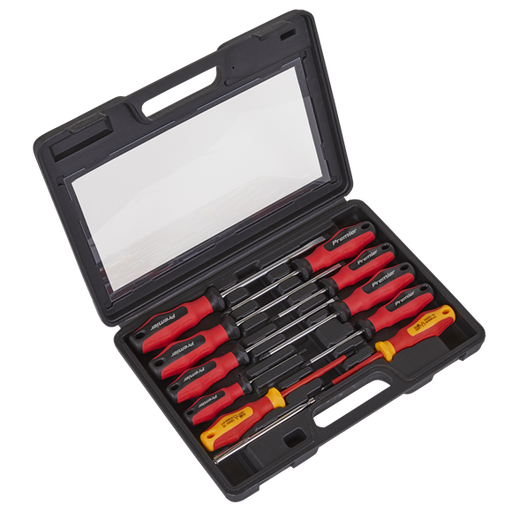 Sealey 11pc PowerMAX Screwdriver Set Hand Tool S2 Steel Magnetised Tips Sealey  - Dynamic Drive