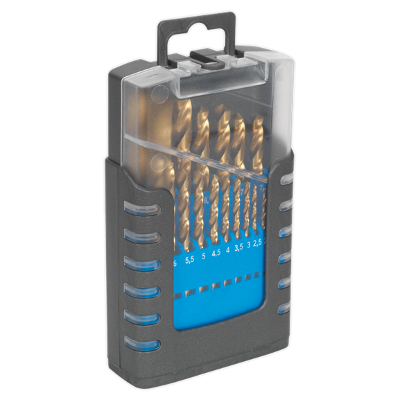 Sealey 19pc HSS Fully Ground Drill Bit Set DIN 338 1-10mm Metric in Case Sealey  - Dynamic Drive