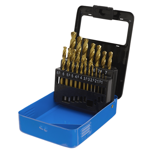 Sealey 19pc HSS Fully Ground Drill Bit Set DIN 338 1-10mm Metric in Case Sealey  - Dynamic Drive