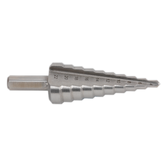 Sealey HSS M2 Step Drill Bit 4-22mm Double Flute AK4722 Sealey  - Dynamic Drive