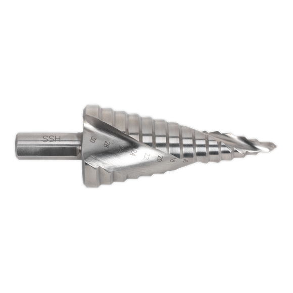 Sealey HSS 4341 Step Drill Bit 4-30mm Spiral Flute AK4748 Sealey  - Dynamic Drive