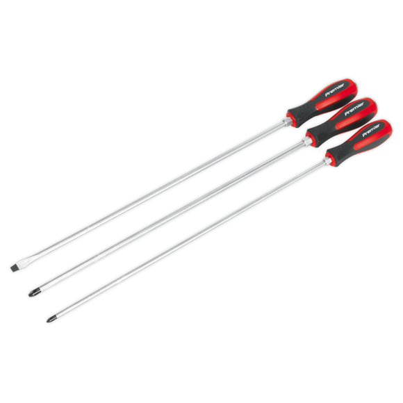 Sealey Screwdriver Set 3pc Hammer-Thru 450mm AK4935 Sealey  - Dynamic Drive