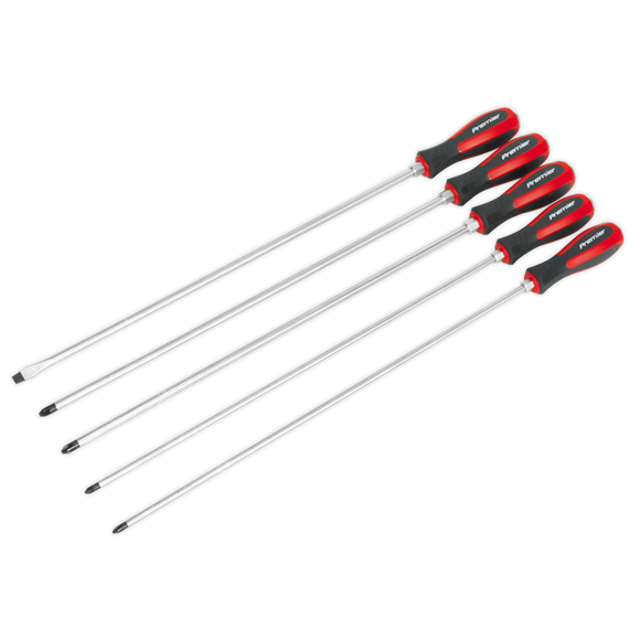 Sealey Screwdriver Set 5pc Hammer-Thru 450mm AK4936 Sealey  - Dynamic Drive