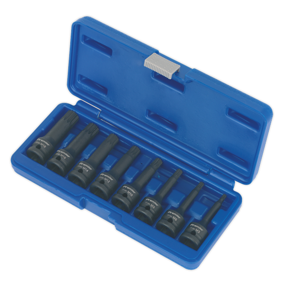 Sealey Impact Spline Socket Bit Set 8pc 1/2"Sq Drive AK5604