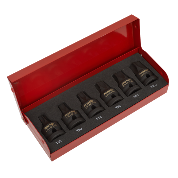 Sealey Impact TRX-Star* Socket Bit Set 6pc 1/2"Sq Drive AK5607