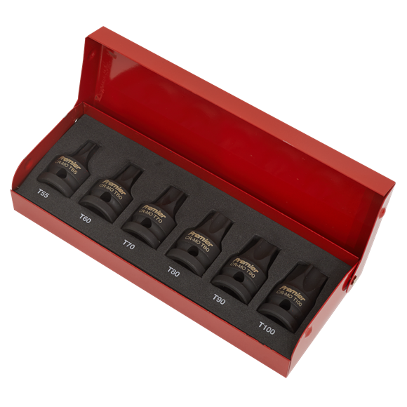 Sealey Impact TRX-Star* Socket Bit Set 6pc 1/2"Sq Drive AK5607