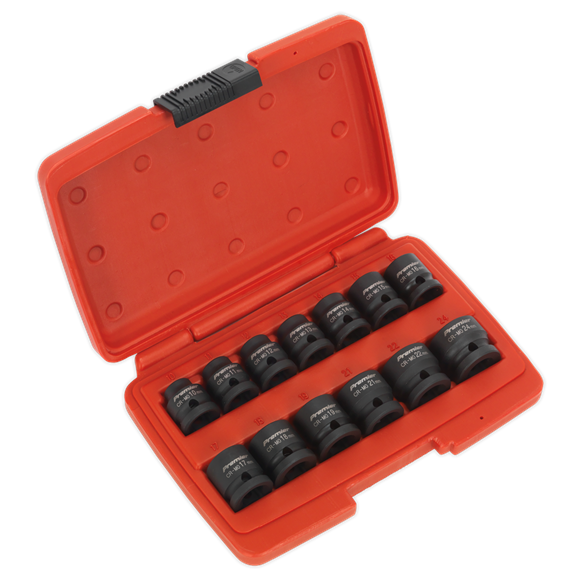 Sealey Impact Socket Set 13pc 1/2"Sq Drive Low Profile Metric AK5613LP