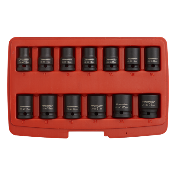 Sealey Impact Socket Set 13pc 1/2"Sq Drive 12-Point AK5614M