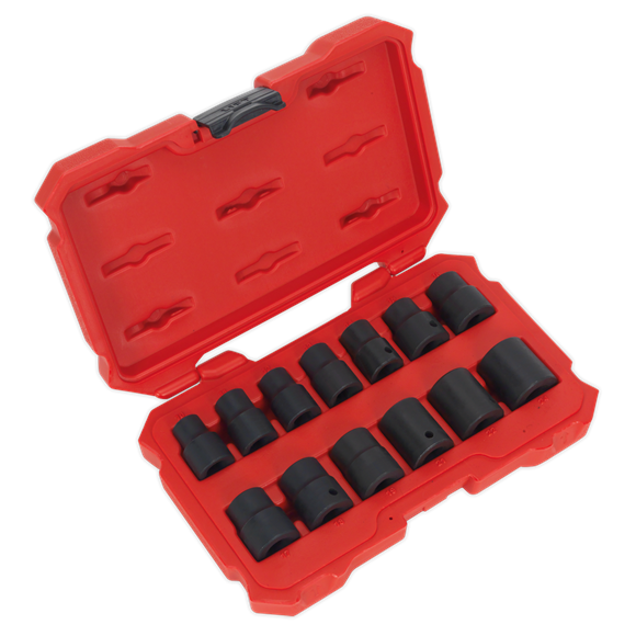 Sealey Impact Socket Set 13pc 1/2"Sq Drive Lock-Onï 6pt Metric AK5616M