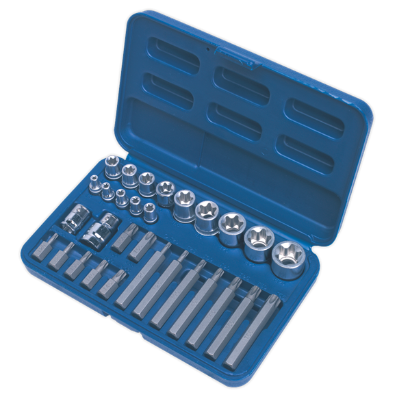 Sealey TRX-Star* Socket & Bit Set 30pc 1/4" 3/8" & 1/2"Sq Drive AK619