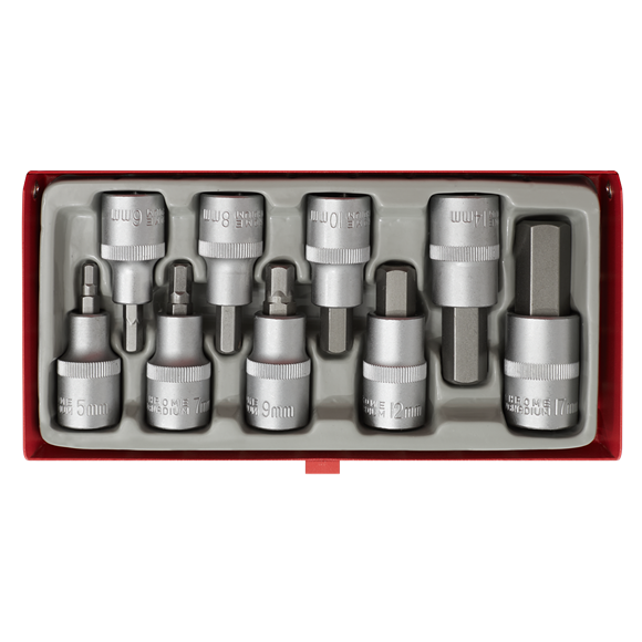 Sealey Hex Socket Bit Set 9pc 1/2"Sq Drive AK620