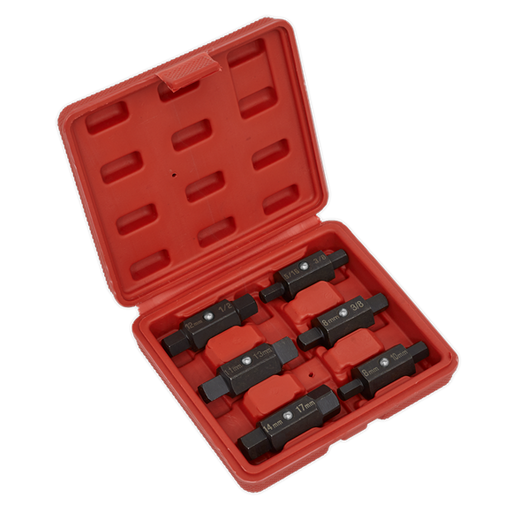 Sealey Oil Drain Plug Key Set 6pc Double End AK658 Sealey  - Dynamic Drive