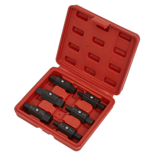 Sealey Oil Drain Plug Key Set 6pc Double End AK658 Sealey  - Dynamic Drive