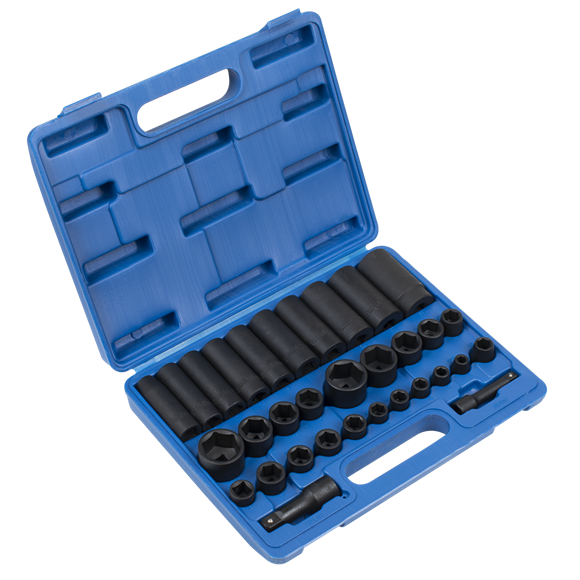 Sealey Impact Socket Set 32pc Standard/Deep 3/8" & 1/2"Sq Drive Metric/Imperial