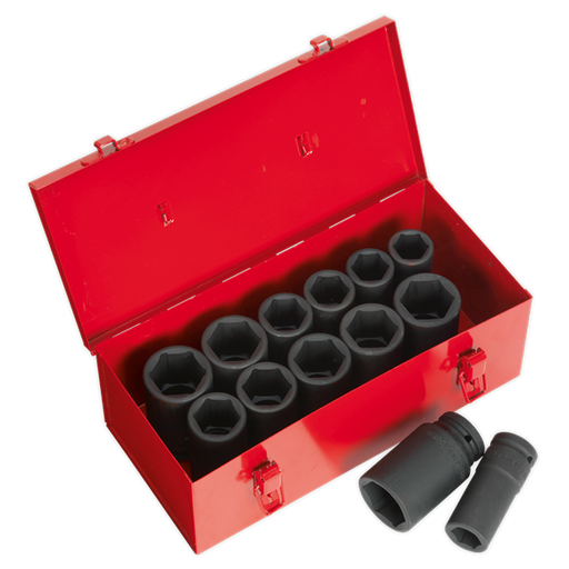 Impact Socket Set 13Pc Deep 3/4Inchsq Drive Metric/Im Sealey  - Dynamic Drive