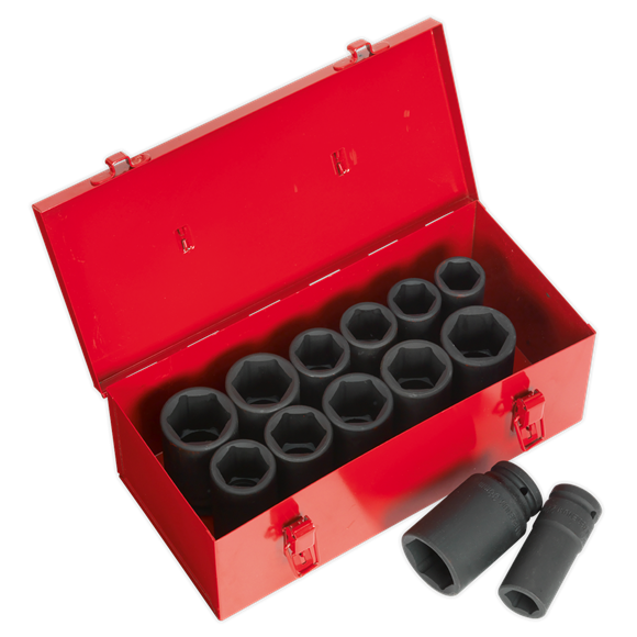 Impact Socket Set 13Pc Deep 3/4Inchsq Drive Metric/Im Sealey  - Dynamic Drive