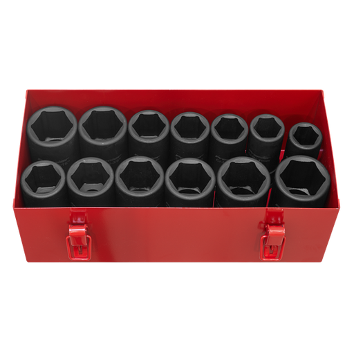 Impact Socket Set 13Pc Deep 3/4Inchsq Drive Metric/Im Sealey  - Dynamic Drive