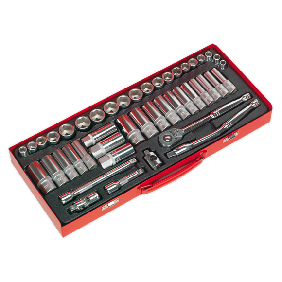 Sealey Socket Set 45pc 3/8"Sq Drive 6pt WallDrive Metric/Imperial AK692 Sealey  - Dynamic Drive