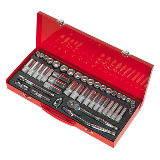 Sealey Socket Set 45pc 3/8"Sq Drive 6pt WallDrive Metric/Imperial AK692 Sealey  - Dynamic Drive