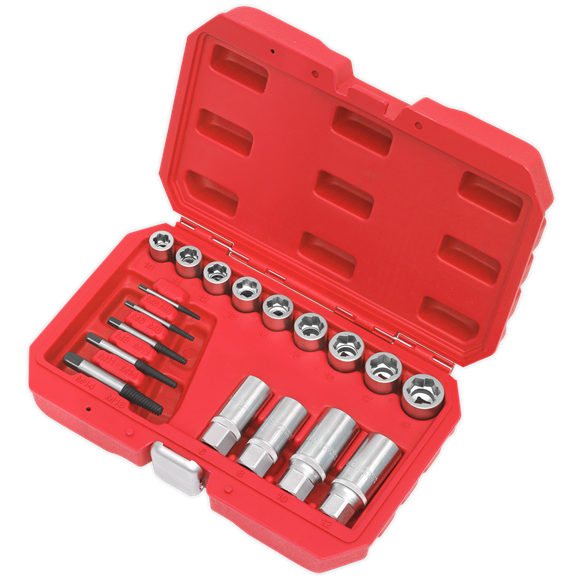 Sealey Bolt Stud & Screw Extractor Set 18pc AK751 Sealey  - Dynamic Drive