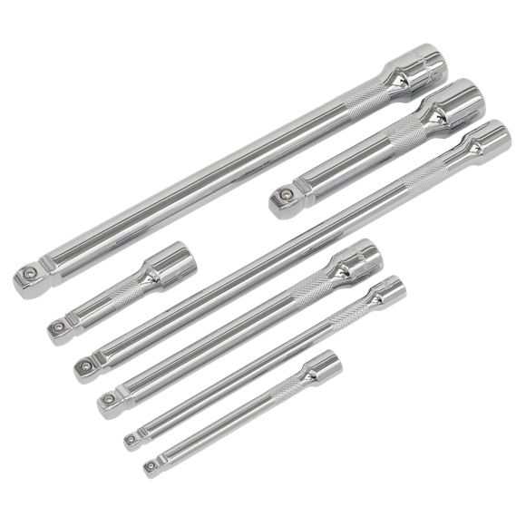 Sealey Wobble/Rigid Extension Bar Set 7pc 1/4" 3/8" & 1/2"Sq Drive AK770