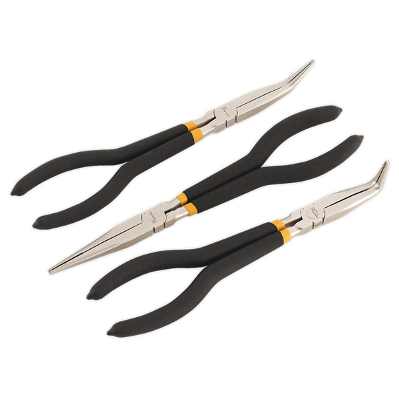 Sealey Needle Nose Pliers Set 3pc 280mm Ni-Fe Finish AK930 Sealey  - Dynamic Drive