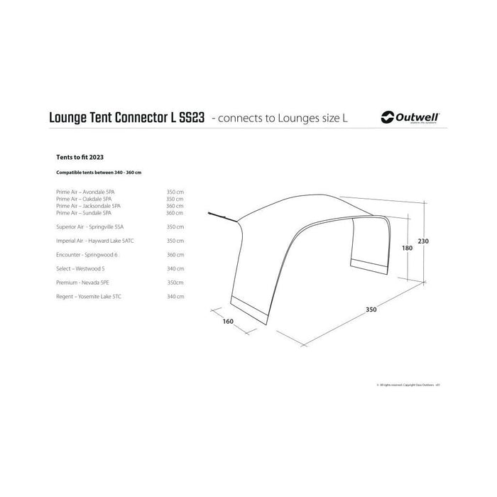 Outwell Lounge Tent Lounge Connector Large Outwell  - Dynamic Drive