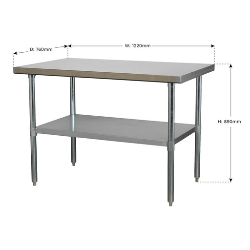 Sealey Stainless Steel Workbench 1.2m AP1248SS Sealey  - Dynamic Drive