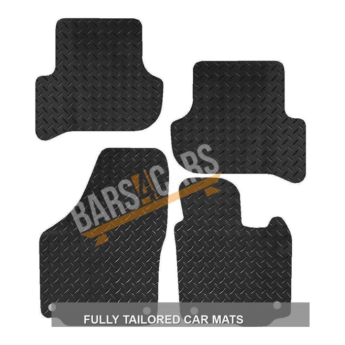 Blue Trim TailoBlue Black Rubber Car Mats for Skoda Yeti 09> Set of 4 With 4 Clips UKB4C  - Dynamic Drive