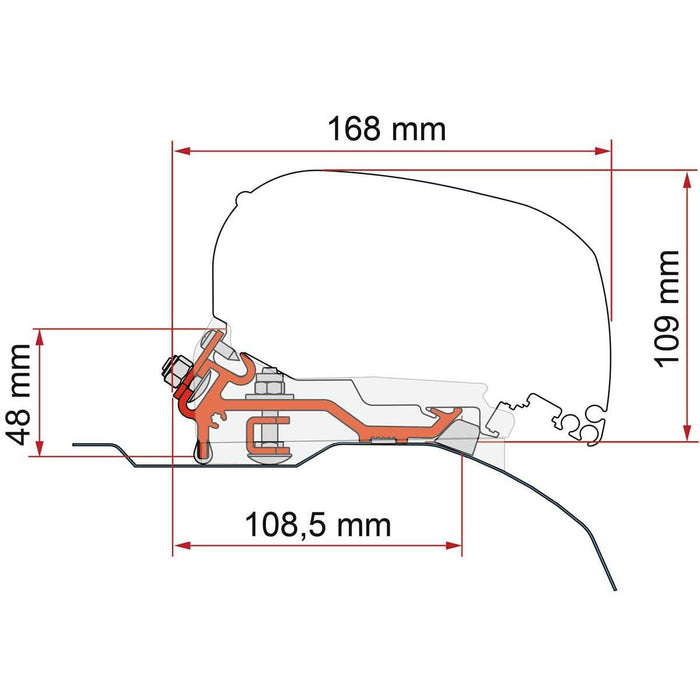 Fiamma F80 Kit for Ducato Low Profile (H2 L2/L3) 2006 On Black