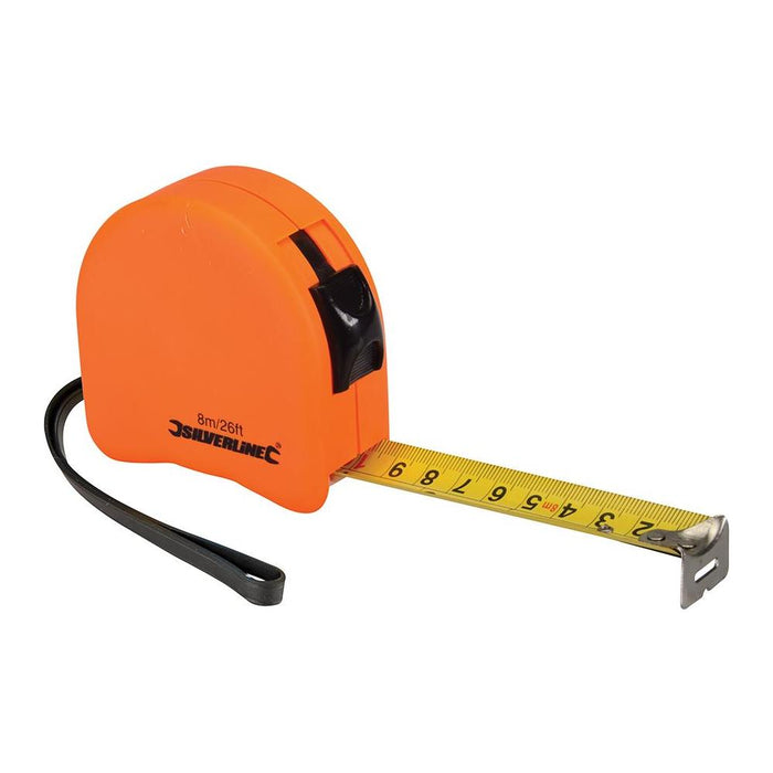 Silverline Hi-Vis Contour Tape 8m / 26ft x 25mm