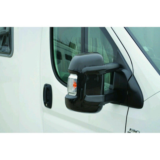 Milenco Motorhome Mirror Protectors Guards Black fits Fiat Ducato Peugeot Boxer Milenco  - Dynamic Drive