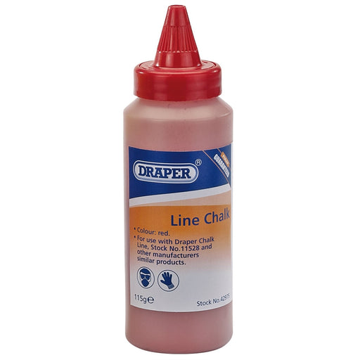 Draper Plastic Bottle of Red Chalk for Chalk Line, 115g 42975 Draper  - Dynamic Drive